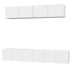 vidaXL Ensemble de meubles TV 5 pcs Blanc Bois d'ingénierie