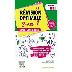 Révision optimale 3-en-1 : semestre 1 IFSI : fiches, cartes, audio