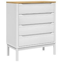 vidaXL Commode FLORO blanc bois de pin massif