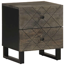 vidaXL Table de chevet noir 40x33x46 cm bois de manguier solide