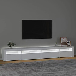 Avis Maison Chic Meubles TV avec lumières LED - Banc TV pour salon Blanc 270x35x40 cm -MN22061