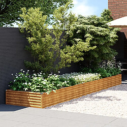 vidaXL Lit surélevé de jardin 482x100x36 cm acier corten