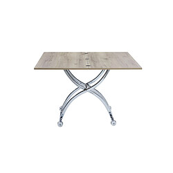 Acheter Inside 75 Table relevable extensible HIRONDELLE compacte chêne ancien pied chromé