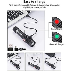 Acheter BESTA Lampe de poche tactique rechargeable, lampes de poche à LED haute luminosité (batterie 18650 incluse), lampe de poche de poche avec clip, résistante à l'eau(Paquet de 2)