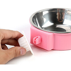 Bol pour chien suspendu couleur bonbon en acier inoxydable amovible eau alimentation arcs arcs-Rose-M