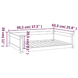 vidaXL Lit pour chien Noir 95,5x65,5x28 cm Bois de pin solide pas cher