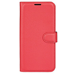 Etui en PU texture litchi avec support, rouge pour votre Nokia G11/G21