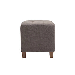 Decoshop26 Tabouret bas repose-pieds pouf capitonné en tissu taupe pieds en bois 45x46 cm 10_0000143