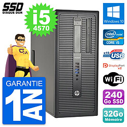 PC Tour HP ProDesk 600 G1 Intel Core i5-4570 RAM 32Go SSD 240Go Windows 10 Wifi - Occasion