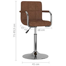 vidaXL Tabouret de bar Marron Tissu pas cher