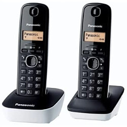 Panasonic telephone Duo sans fil DECT sans répondeur noir blanc