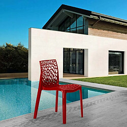 22 Chaises Gruvyer Grand Soleil nid d'abeille colorées promo prix stock, Couleur: Rouge