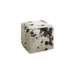 Aubry Gaspard Pouf cube en peau de vache. Pouf cube en peau de vache