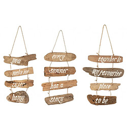 Dansmamaison Pancarte You + Every + Together Bois Flotte Naturel Assortiment De 3