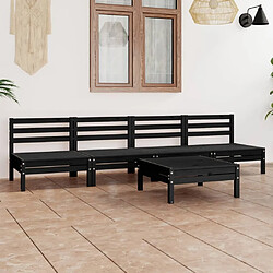 Maison Chic Salon de jardin 5 pcs - Table et chaises d'extérieur - Mobilier/Meubles de jardin Moderne Noir Bois de pin massif -MN55639