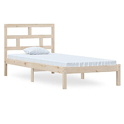 Maison Chic Lit adulte - Lit simple Cadre de lit,Structure du lit Contemporain Bois de pin massif 100x200 cm -MN57638