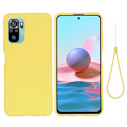 Coque en silicone souple avec sangle jaune pour votre Xiaomi Redmi Note 10 4G/Redmi Note 10S