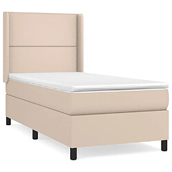 vidaXL Sommier à lattes de lit avec matelas Cappuccino 90x200 cm