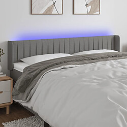 Maison Chic Tête de lit scandinave à LED,meuble de chambre Gris foncé 163x16x78/88 cm Tissu -MN42200