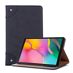 Wewoo Housse Coque Etui à rabat horizontal en cuir de style livre rétro pour Galaxy Tab A 10.1 2019 T510 / T515avec porte-cartes et noir