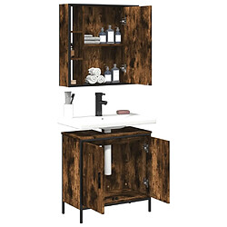 Acheter Maison Chic Armoire de Bain | Ensemble de 2 meubles salle de bain Chêne fumé -GKD20785