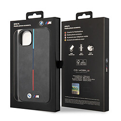 BMW Coque pour iPhone 14 M Sport Antichoc Design Fin et Matelassé Elégant Noir pas cher