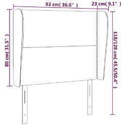 Acheter vidaXL Tête de lit avec oreilles Gris foncé 93x23x118/128 cm Velours