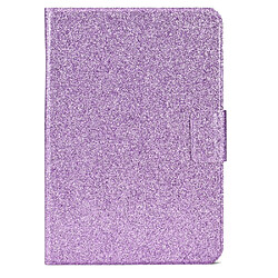 Etui en PU poudre scintillante avec support et porte-cartes violet pour votre Apple iPad mini (2021)