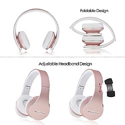 Avis Universal Casque bluetooth sans fil stéréo support micro carte TF rose