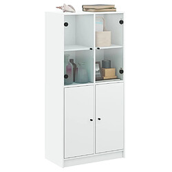 Acheter vidaXL Buffet haut avec portes blanc 68x37x142 cm bois d'ingénierie