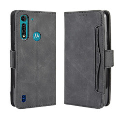 Etui en PU avec plusieurs porte-cartes noir pour votre Motorola Moto G8 Power Lite