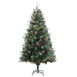 vidaXL Sapin de Noël avec pommes de pin Vert 195 cm PVC et PE