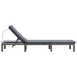 Acheter Maison Chic Chaise longue avec coussin | Bain de soleil Relax | Transat Résine tressée Anthracite -GKD56693