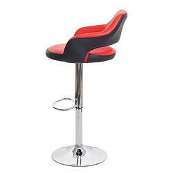 Avis Mendler 2x Tabouret de bar HWC-F16, tabouret pivotant, avec dossier simili cuir ~ rouge-noir