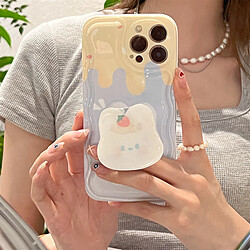 GUPBOO Étui pour iPhone12 été glace ours et lapin dessin animé téléphone portable étui support femme