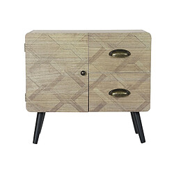 Table de chevet en bois MDF avec 2 tiroirs et 1 porte - Largeur 60 x Hauteur 56 x Profondeur 30cm -PEGANE-