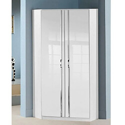 Inside 75 Armoire dressing d'angle KROOS 2 portes 95*95 laquée blanc brillant