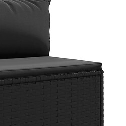 Acheter vidaXL Salon de jardin 5 pcs avec coussins Noir Résine tressée