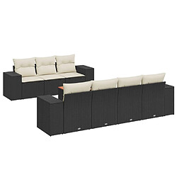 Maison Chic Salon de jardin 8 pcs avec coussins | Ensemble de Table et chaises | Mobilier d'Extérieur noir résine tressée -GKD44864