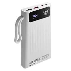 Batterie Secours 25800mAh Câble 4 en 1 Port USB 22.5W et USB C 20W LinQ blanc