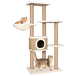 Arbre à chat,centre de jeux pour chats avec griffoirs,perchoirs et panier 126 cm Herbiers marins -MN85369