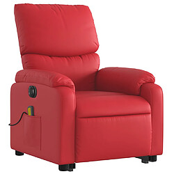 Avis vidaXL Fauteuil inclinable de massage électrique rouge similicuir