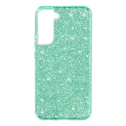 Avizar Coque Samsung Galaxy S22 Paillette Feuille Amovible Silicone Semi-rigide Vert