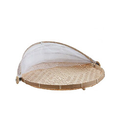 Aubry Gaspard Plateau rond avec cloche filet 40 cm.