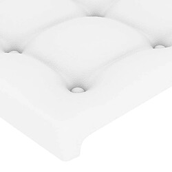 Maison Chic Tête de lit scandinave à LED,meuble de chambre Blanc 203x16x118/128 cm Similicuir -MN66092 pas cher