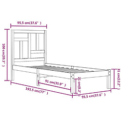 vidaXL Cadre de lit sans matelas 90x190 cm bois de pin massif pas cher