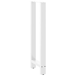 Avis vidaXL Pieds de table basse blanc 2 pcs 40x(110-111) cm acier