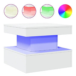 Maison Chic Table basse pour salon | Table à café avec lumières LED blanc 50x50x40 cm -GKD43016