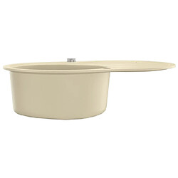 Avis vidaXL Évier de cuisine Granit Seul lavabo Ovale Beige