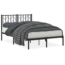 Maison Chic Cadre/structure de lit métal et tête de lit pour adulte - Lit Moderne Chambre noir 120x190 cm -MN63619 